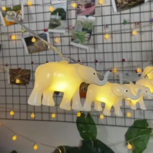 Đèn LED Hình Voi Dễ Thương Chạy Bằng Pin Đèn Cổ Tích Dùng Trong Nhà Cho Phòng Trong Nhà Trang Trí Ngày Lễ Đèn Dây Nhựa