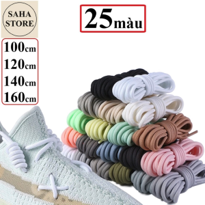 Dây giày tròn to 5mm nhiều màu đủ size SAHA941 dài 100cm 120cm 140cm 160cm thể thao sneaker nam nữ trơn shoelaces đen be trắng