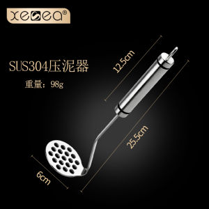 Xisea 304 Stainless Steel Potato Masher Baby Food Preparation Tool Child Feeding Aid Kitchen Hand Operated Mashing Tool