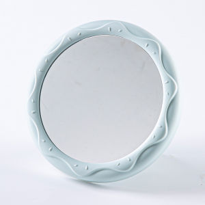 Portable Desktop Makeup Mirror Small Cute Female Style Nordic Style Non-Luminous Glass Surface Easy to Carry for Home Use