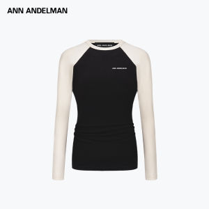 ANN ANDELMAN | Gathered Raglan Long Sleeve Slim Fit Design T-shirt