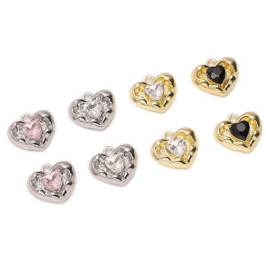 จี้แก้วรูปหัวใจอัลลอยมีเสน่ห์4มม. 16x1 1ชิ้นสำหรับทำเครื่องประดับทำสร้อยคอสร้อยข้อมืออุปกรณ์ทำมือแบบ DIY