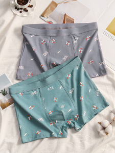 กางเกงบ็อกเซอร์ชายผ้าฝ้ายแท้ทรงสปอร์ตเอวกลาง ดีไซน์ U สำหรับเยาวชน กางเกงชั้นในชายทรงสปอร์ต ฤดูใบไม้ผลิ 2023