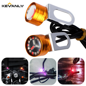 1Pair Motorcycle Mini Eagle Eye 3 Color Flash Strobe Light Daytime Running Backup Signal Fog Lights Colorful Indicator Blinker