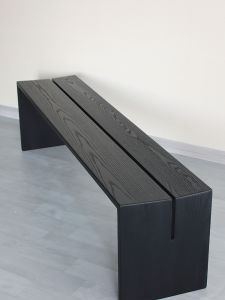 Miji Style Solid Wood Bench Ash Carbonized Black Dining Stool Hallway Bench Bedroom Bed End Stool Shoe Changing Stool