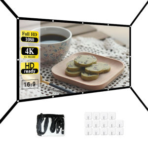 16: 9 portable foldable white soft screen 60-150 inch high-definition wall mounted extended projection screen