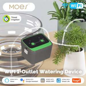 MOES | MOES Tuya WiFi Watering Device Irrigation Automation Timer Smart Cycle Soak Work with Alexa Google Home APP Remote Voice Control