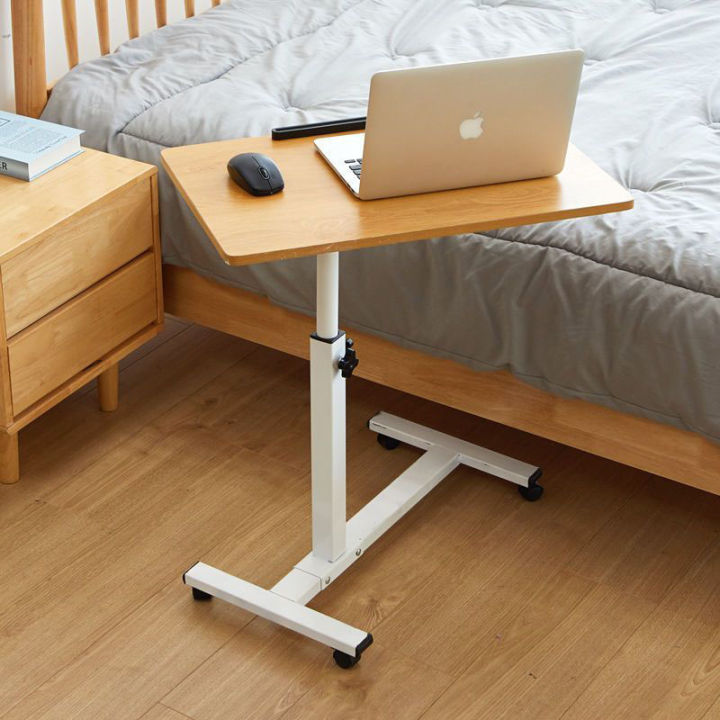 Upgraded Foldable bedside table With 4 brake wheels Adjustable height ...