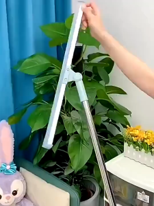 Wiper with Rubber Blade – 180° Rotatable Telescopic Rod Magic Broom for Floor & Window Cleaning