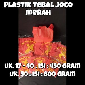 Kantong Plastik / Kresek Bening HDPE Los Merah JOCO Ukuran 50 isi 800 Gram