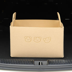 Cartoon Womens Car Trunk Storage Box Waterproof Anti-pressure Simple Style Vehicle Rear Seat Organizer Box Car Essential