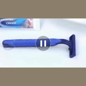 Cukur jenggot kumis 3 mata pisau biru tajam cukur bulu ketiak serbaguna