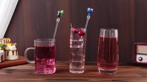 5Pcs/10Pcs Swizzle Sticks Acrylic Cocktail Stirrers 9 Inch Clear Shafts Drink Stirrer for Bars Cafes Party Restaurants Home Use