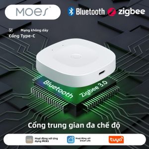 MOES Tuya Smart ZigBee Bluetooth Gateway Hub Type-C Tự Động Hóa Nhà Không Dây Tương Thích Với Alexa Google Home