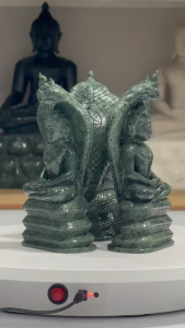 พระพุทธรูป พระแกะสลัก พระนาคปรก พระบูชา ปางนาคปรก งานแกะสลัก หินเขียวอินเดีย