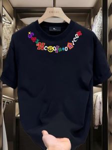 Áo Thun Nam Cotton 100% Mùa Hè Dáng Rộng Cổ Tròn Tay Ngắn in Họa Tiết Thời Trang Thường Ngày Thoải Mái Thoáng Khí