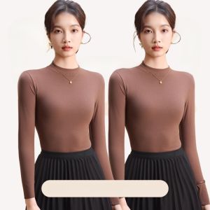 MiiOW | Áo sơ mi dài tay cổ cao ôm vừa vặn cho nữ MiiOW Cat Person Áo lót mùa thu đông không bong bóng mềm mại thoải mái mặc trong