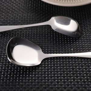 【On Sale】5Pcs 304 Stainless Steel Large Spoon Public Buffet Serving Spoon Large Soup Spoons