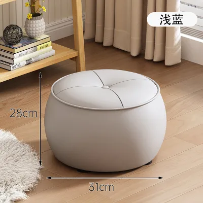 Modern Minimalist Home Sofa Footrest Stool Soft Padded round Cushion Small Bench Entrance Shoe Changing Stool Coffee Table