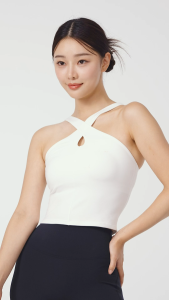 XEXYMIX Comfort Fine Cross Neck Crop Top Atasan Olahraga Wanita - XWFBR17J3