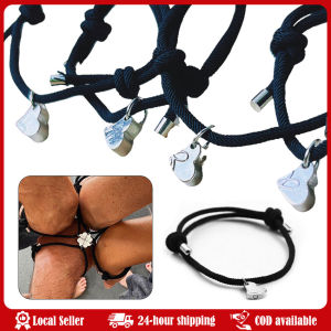 4PCS Forever Clover Magnetic Bracelet For Best Friends Couple Women Men Adjustable Bracelets Friendship Jewelry Gifts Magnet Friendship Bracelet Heart Alloy Braided Rope Adjustable Bracelets for Women Good Friend Family Gift