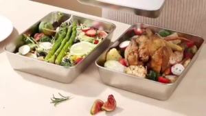 Stainless Steel Square Plate Flat Bottom Container 316 Stainless steel Square box Food grade Crisper Rectangular tray