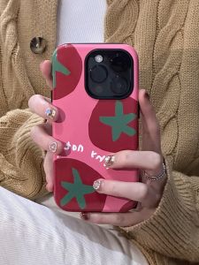 Tenseven Original Tomato Pattern Mobile Phone Case Womens Style Two-In-One Design Creative Ins Style Protective Cover for 