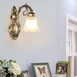 Wall Lamp Bedside Lamp New Style Bedroom Light Single Head Living Room Television Background Wall European Style Retro Minimalist Corridor Wall Lamp