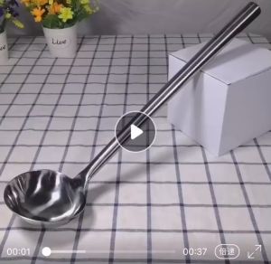 Stainless Steel Non-magnetic Chef Spoon Restaurant Dining Room Cooks Frying Spoon 1645