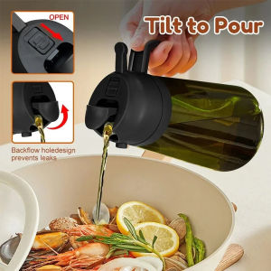 Kitchen Olive Oil Dispenser Bottle 470ml/16oz BBQ Baking Salad Vinegar Soy Sauce Sprayer Containers Spray and Pour Oil Pot