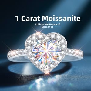 East Beauty | 999 Silver Heart Moissanite Ring