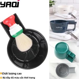 Bộ Bát Cạo Râu Nam Yaqi Với Bàn Chải Thời Trang - Phụ Kiện Chăm Sóc Bằng Nhựa Chất Lượng Cao Cho Trải Nghiệm Cạo Râu Mượt Mà
