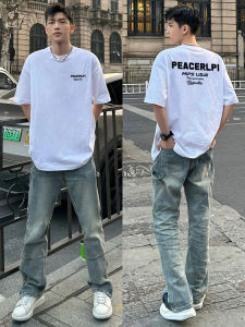เสื้อยืดคอกลมแขนสั้นผ้าฝ้ายแท้พิมพ์ลายตัวอักษร Hip Hop สำหรับผู้ชายและผู้หญิง แฟชั่นฤดูร้อน ลำลอง ใส่สบาย ระบายอากาศได้ดี