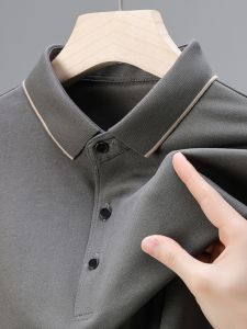 High-End Mens Long Sleeve Polo Shirt Fashionable Turn-down Collar T-shirt Spring Autumn Seasonal Family Matching Sports Wear