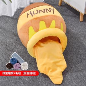 Honey Pot Cat Nest All Year Round Neutral Closed Sense of Security Kennel Autumn and Winter Heattech Pet Cat Sleeping Bag Tent