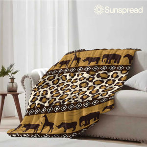 Beast Kingdom | African Animal Mix Soft Warm Flannel Blanket Lightweight Cozy Christmas Halloween Home Decor Room
