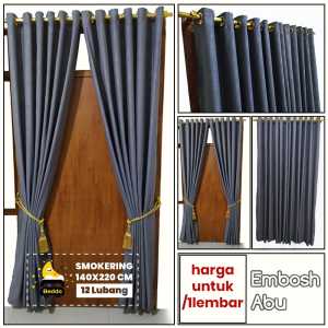 Gorden Gordeng Hordeng Kordeng Jendela Pintu Ring Smokering-Embos Polos Promo Murah Terlaris