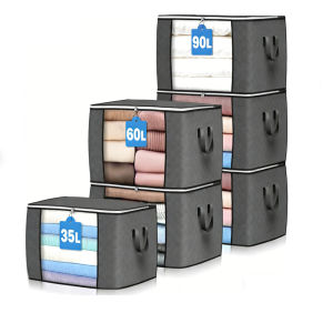 1/2pcs Large Capacity Clothes Storage Bag Foldable Blanket Storage Containers for Organizing Bedroom Closet