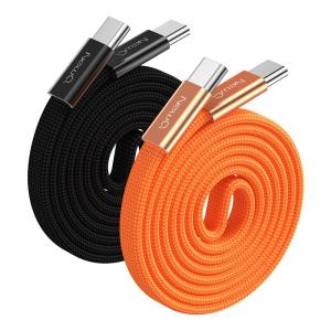 NEWQ | Dual Type-C High-Speed Charging Cable 100W Braided Stretchable