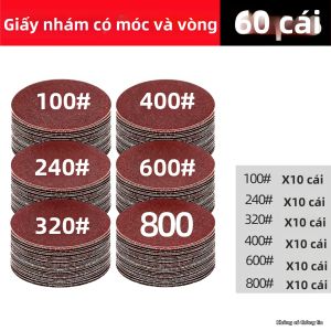 deli | Giấy Nhám Tròn 4 Inch Dùng Cho Việc Phục Hồi Đèn Pha Ô Tô Đánh Bóng Kim Loại Và Gỗ Có Móc Và Vòng Dán.