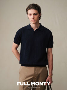 New Mens Leisure Blue Pinstripe Small V-neck Polo Shirt