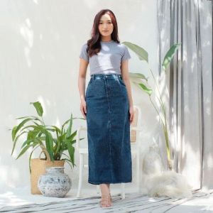 Theana Rok Jeans Wanita//Skirt Rok Span Hightwaist