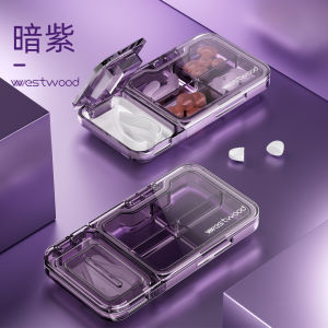 Transparent Medicine Cutter Box Two-In-One Tablet Splitter Home Use Small Size Packaging Medicine Box Clear Pill Organizer