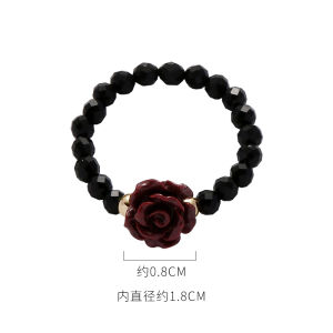 แหวนรูปดอกกุหลาบสไตล์วินเทจสำหรับผู้หญิง เครื่องประดับแฟชั่นสุดเก๋ ดีไซน์ใหม่ เครื่องประดับนิ้วชี้ฤดูใบไม้ร่วงและฤดูหนาว