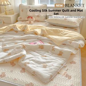 BEIPIN | Cool Feeling Latex Summer Quilt Washable Cartoon Thin Cooling Mat