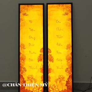 Đèn Hào Quang In Tranh Trúc Chỉ Bộ Đôi Trang Trí Bàn Thờ Gia Tiên Phòng Thờ Treo Tường TC-TD-33