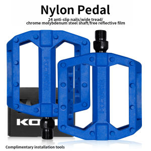 KORE MTB Road Bike Pedals Bearing Pedal Non-slip Folding Bicycle Fixed Gear Water Proof Nylon Downhill Ultra-Light for 14mm Part