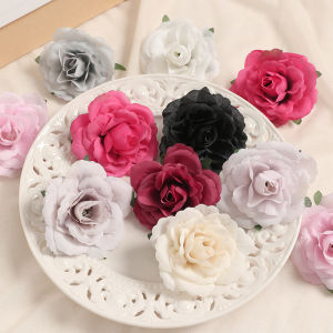 1PC ดอกกุหลาบเทียมหัวผนังดอกไม้พื้นหลังบ้านงานแต่งงานตกแต่งปาร์ตี้ผ้าไหมดอกไม้ปลอม DIY มงกัว Headdress งานฝีมือของขวัญตกแต่งดอกไม้จำลอง
