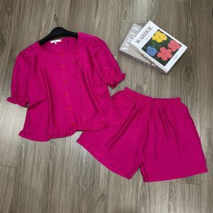 [freeship] có size 40-67kg Bộ đũi nữ đồ bộ nữ áo tay lở quần ngắn set bộ đũi tơ xước đi biển đồ đi biển