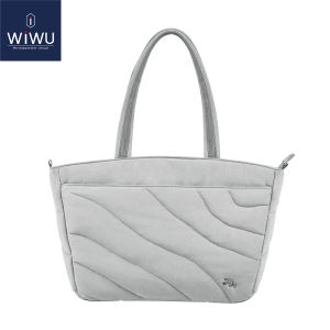 WIWU Puffy Tote Bag for Women with Cup Holder/Laptop Compartment /Cosmetic Bag Laptop Work Tote Bag Lightweight Teacher Nurse Bible Bag for School Travel